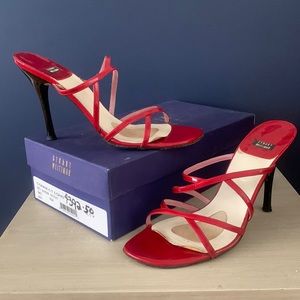 Stuart Weitzman Red Patent leather sandals size 8 1/2